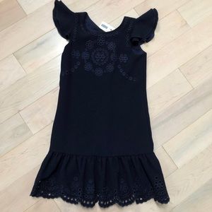 Derhy kids girls navy eyelet dress